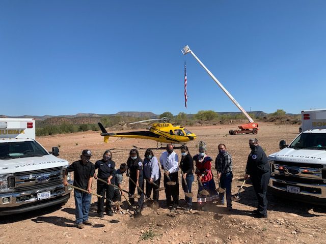 Cibecue Station groundbreaking with shovels